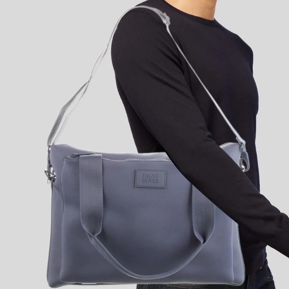 DAGNE DOVER Leather Trimmed Tote Briefcase - Picture 7 of 11